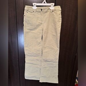 Mini Boden girls 10y light green corduroy pants
